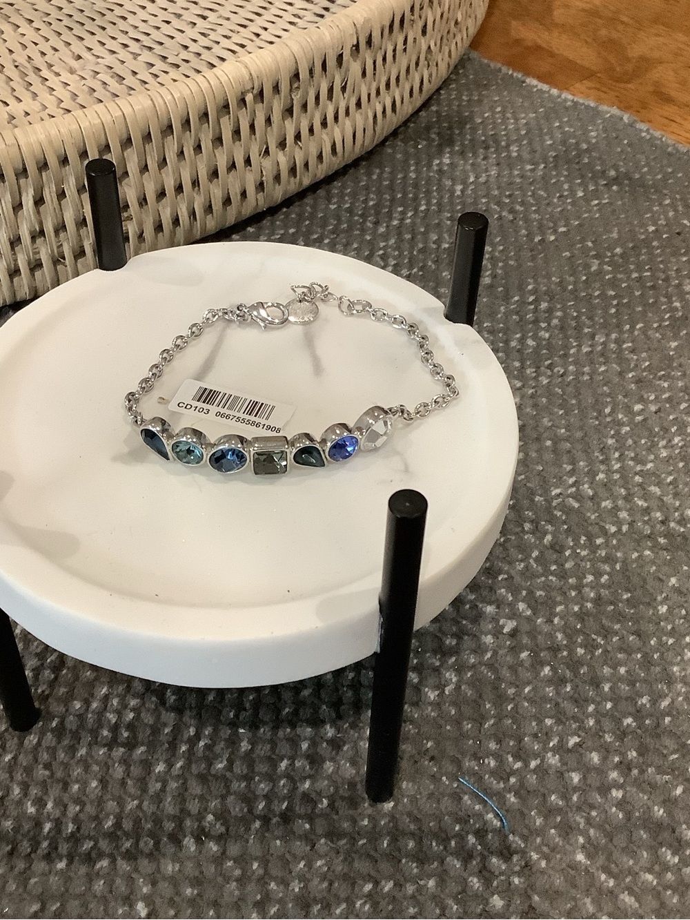 Premier Silver Bracelet with Blue and Teal Stones